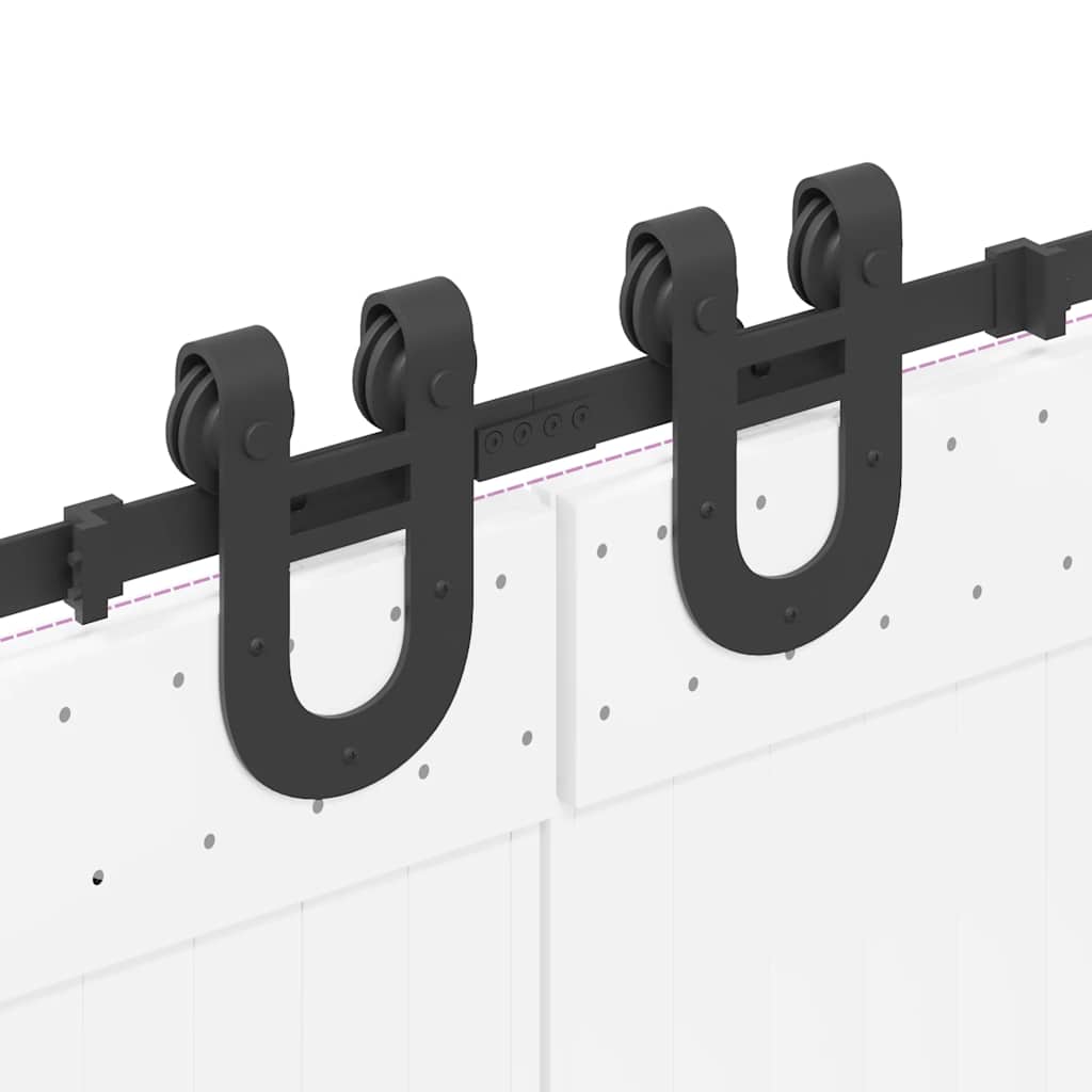 Schiebetürbeschlag-Set 366 cm Stahl Schwarz - Premium Türbeschläge & -klingeln - Just €145.62! Shop now at homesales4u