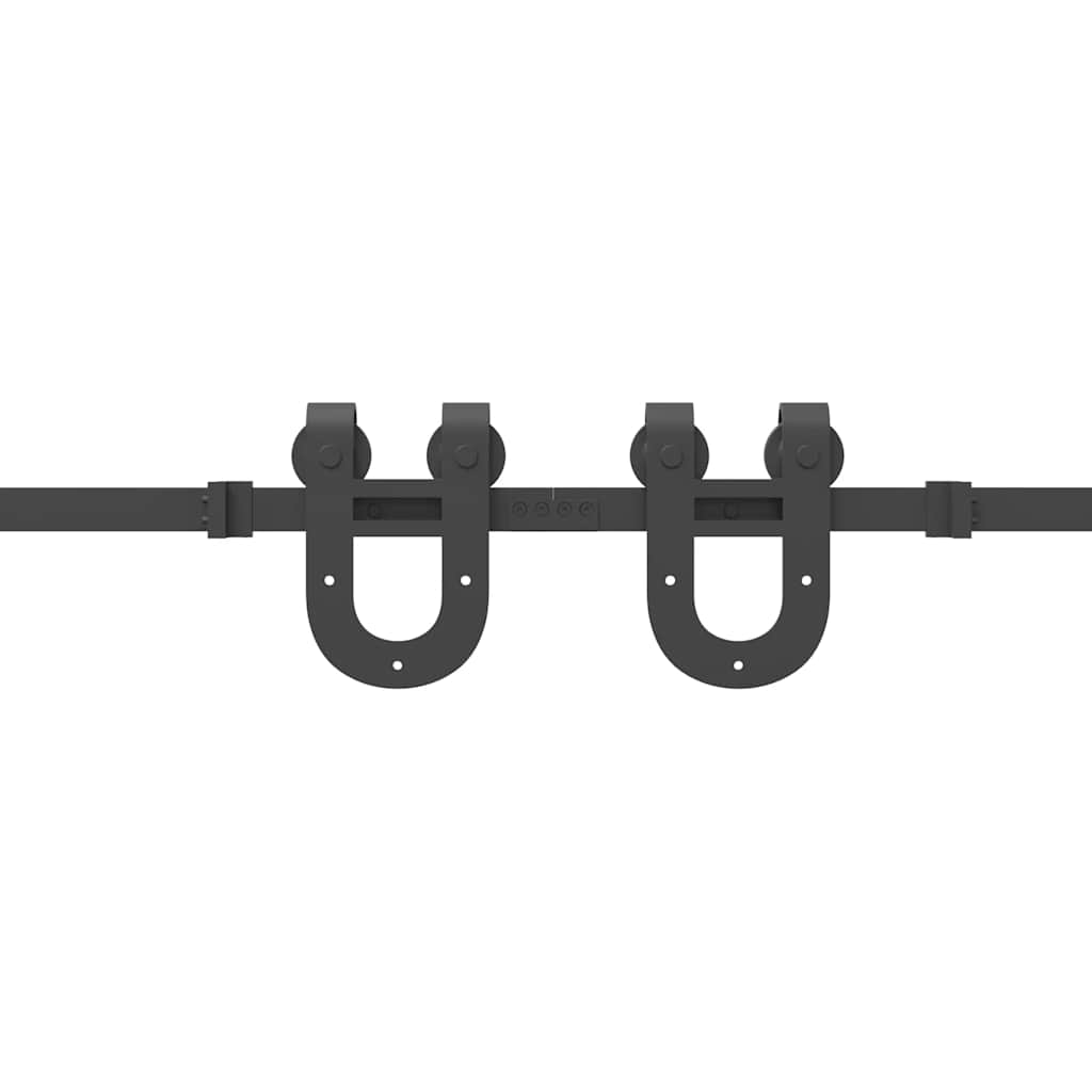 Schiebetürbeschlag-Set 366 cm Stahl Schwarz - Premium Türbeschläge & -klingeln - Just €145.62! Shop now at homesales4u