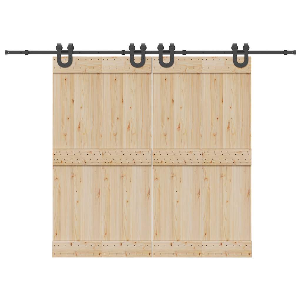 Schiebetürbeschlag-Set 366 cm Stahl Schwarz - Premium Türbeschläge & -klingeln - Just €145.62! Shop now at homesales4u