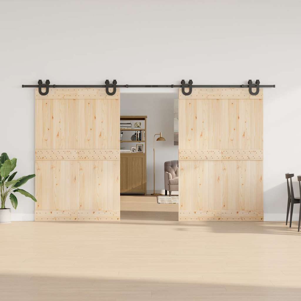 Schiebetürbeschlag-Set 400 cm Stahl Schwarz - Premium Türbeschläge & -klingeln - Just €148.09! Shop now at homesales4u