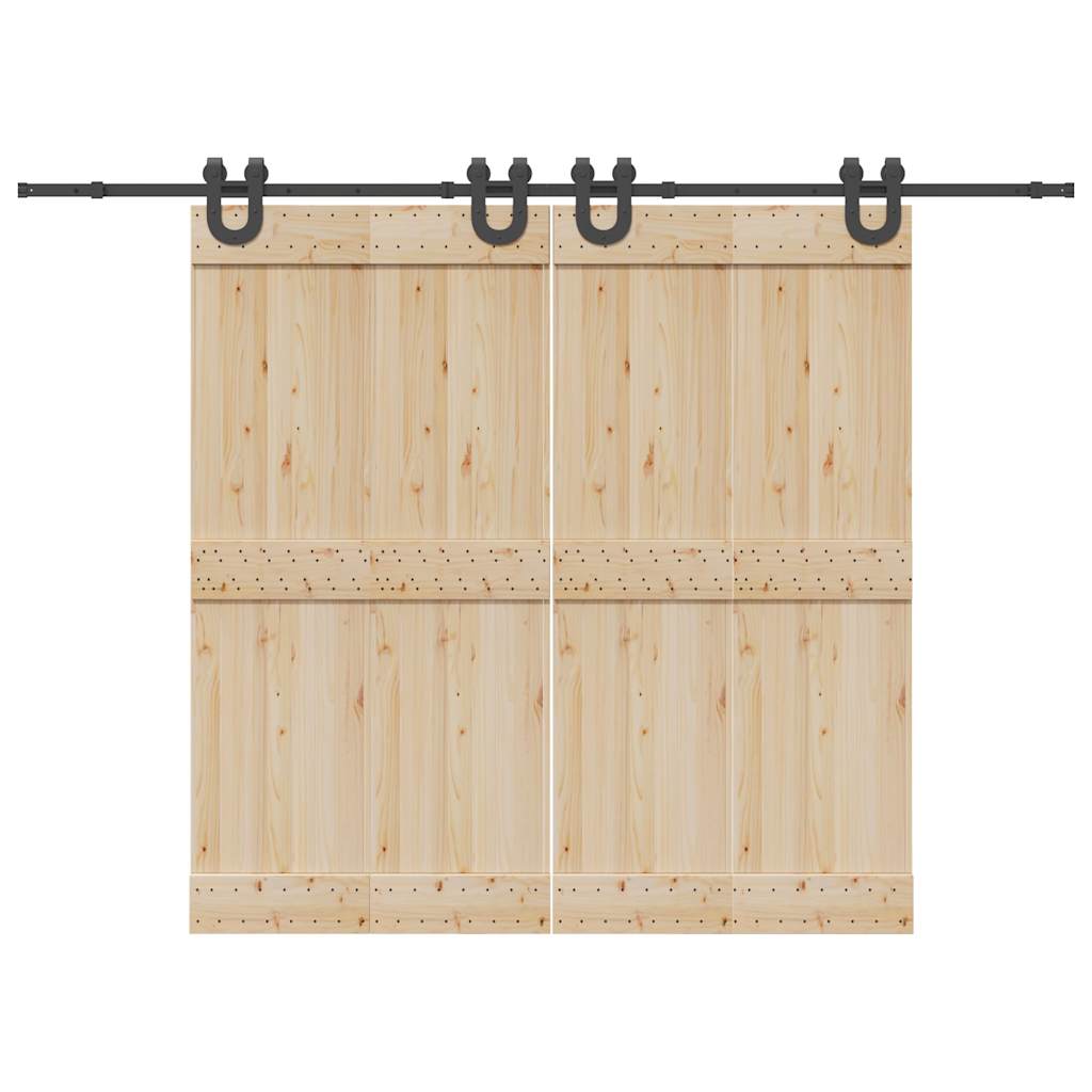 Schiebetürbeschlag-Set 400 cm Stahl Schwarz - Premium Türbeschläge & -klingeln - Just €148.09! Shop now at homesales4u