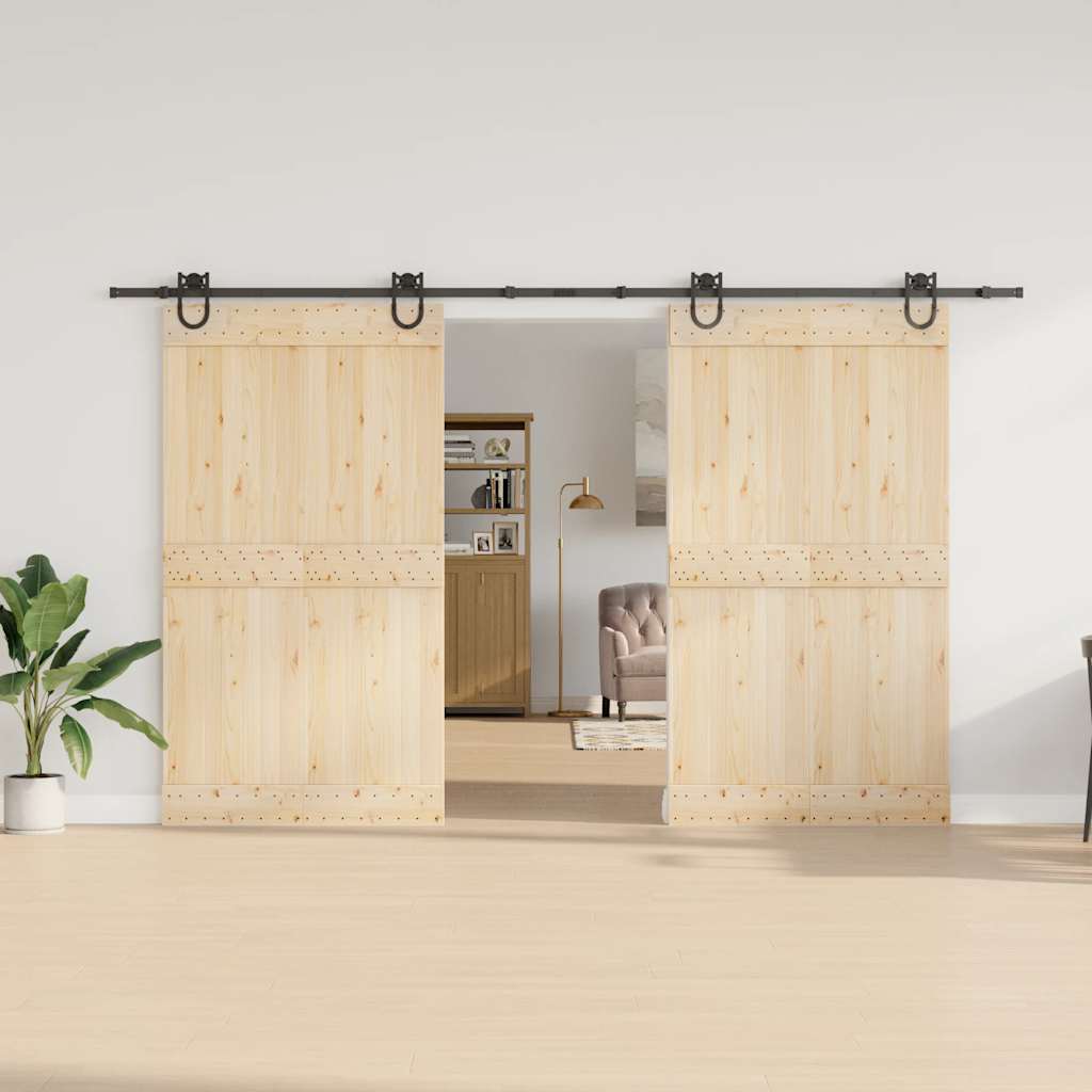 Schiebetürbeschlag-Set 366 cm Stahl Schwarz - Premium Türbeschläge & -klingeln - Just €122.19! Shop now at homesales4u