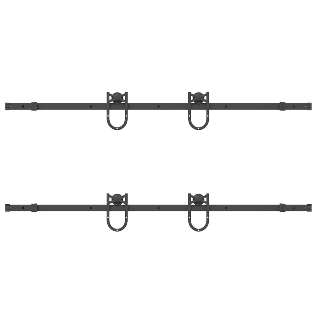 Schiebetürbeschlag-Set 366 cm Stahl Schwarz - Premium Türbeschläge & -klingeln - Just €122.19! Shop now at homesales4u