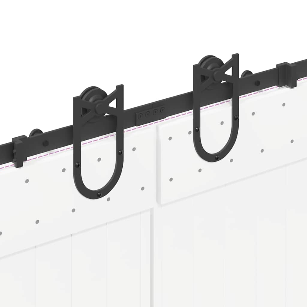 Schiebetürbeschlag-Set 366 cm Stahl Schwarz - Premium Türbeschläge & -klingeln - Just €122.19! Shop now at homesales4u