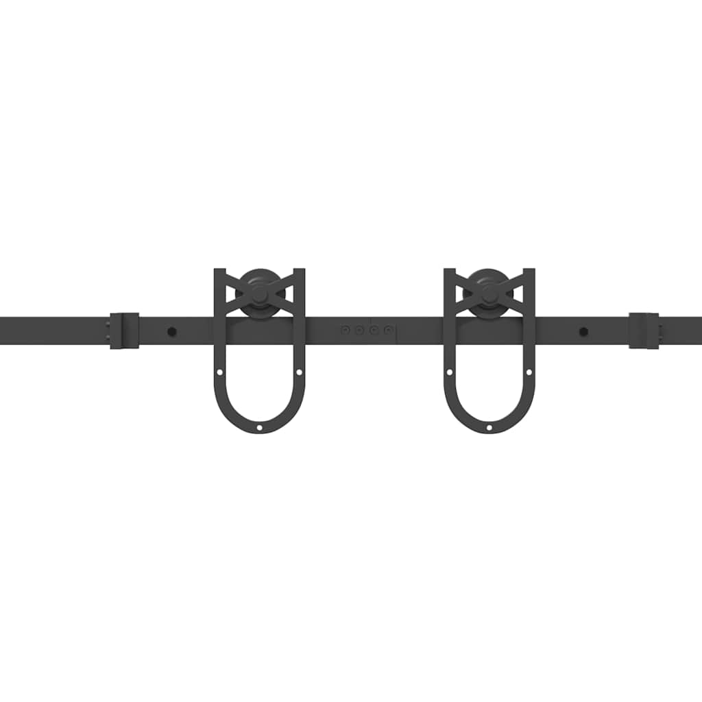 Schiebetürbeschlag-Set 366 cm Stahl Schwarz - Premium Türbeschläge & -klingeln - Just €122.19! Shop now at homesales4u
