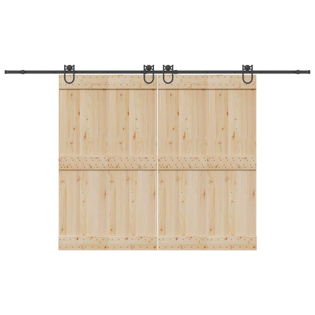 Schiebetürbeschlag-Set 366 cm Stahl Schwarz - Premium Türbeschläge & -klingeln - Just €122.19! Shop now at homesales4u