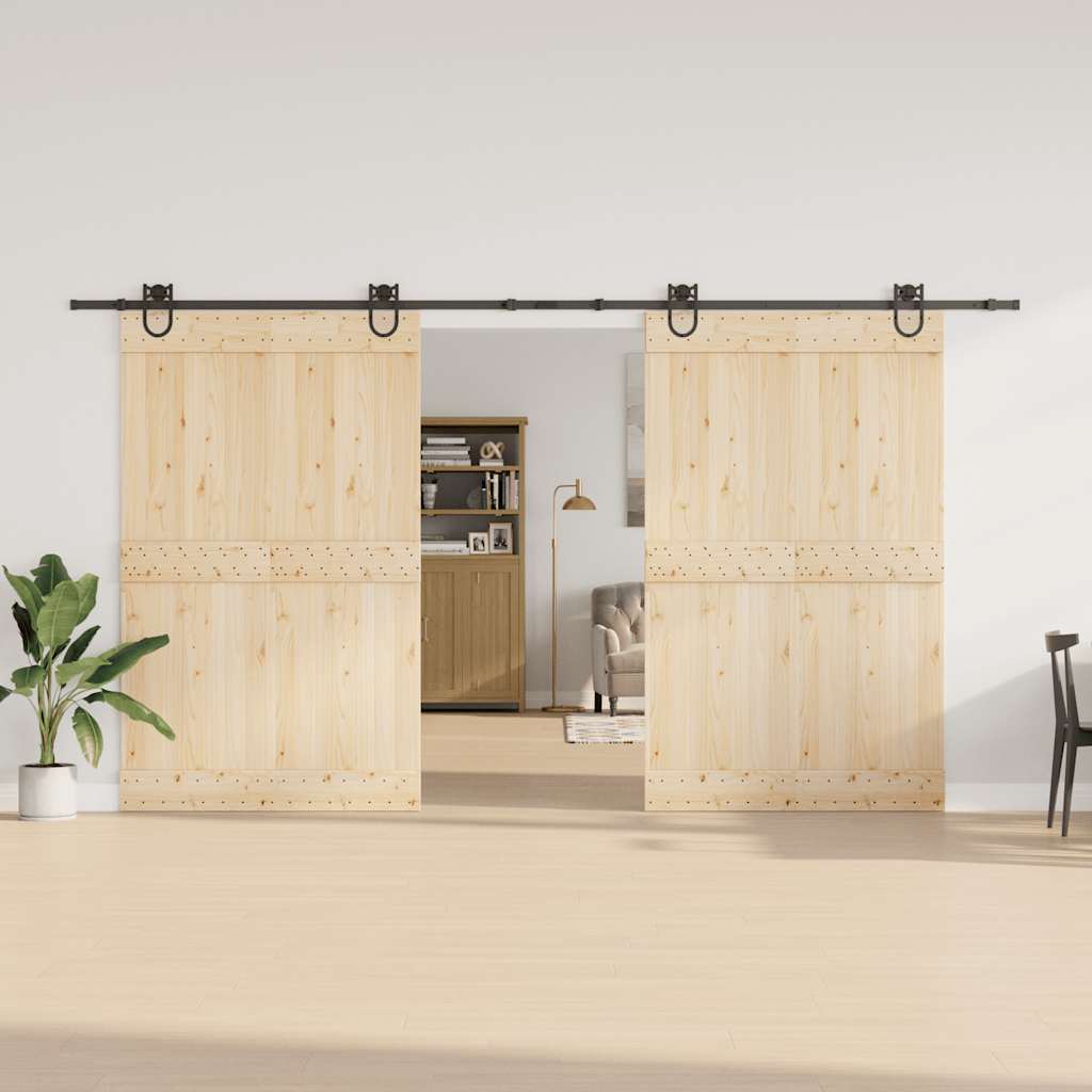 Schiebetürbeschlag-Set 400 cm Stahl Schwarz - Premium Türbeschläge & -klingeln - Just €131.20! Shop now at homesales4u