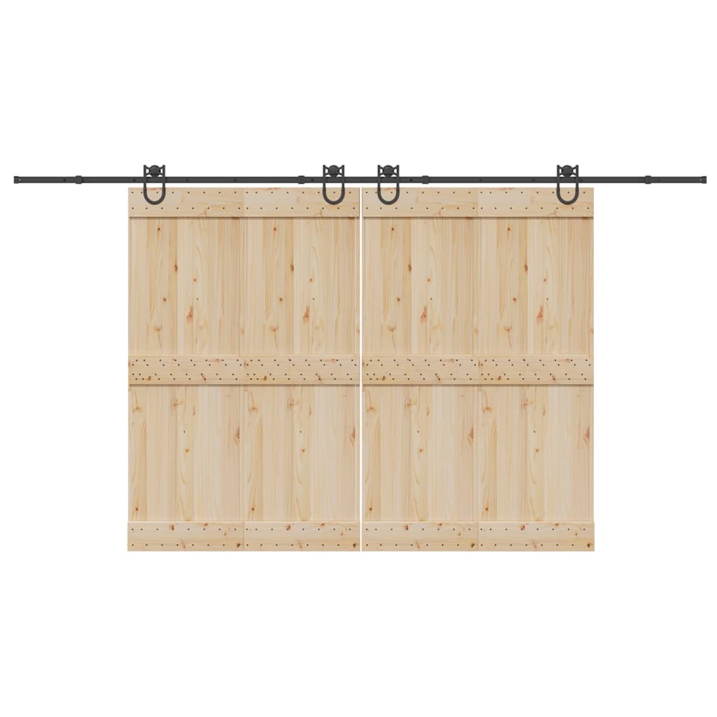 Schiebetürbeschlag-Set 400 cm Stahl Schwarz - Premium Türbeschläge & -klingeln - Just €131.20! Shop now at homesales4u