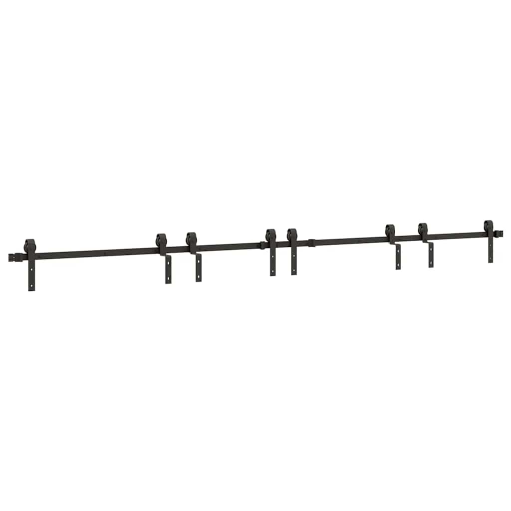 Schiebetürbeschlag-Set 366 cm Stahl Schwarz - Premium Türbeschläge & -klingeln - Just €217.37! Shop now at homesales4u