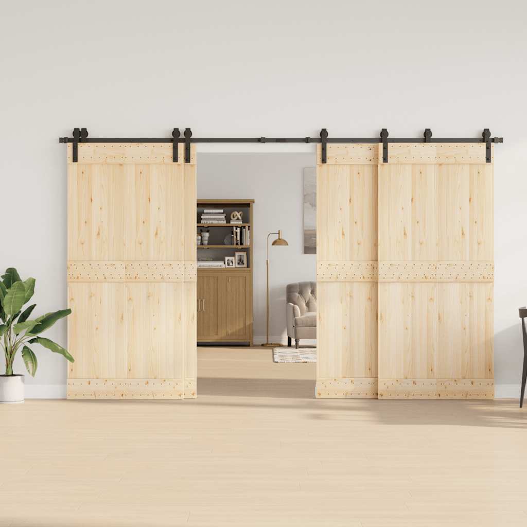 Schiebetürbeschlag-Set 366 cm Stahl Schwarz - Premium Türbeschläge & -klingeln - Just €217.37! Shop now at homesales4u