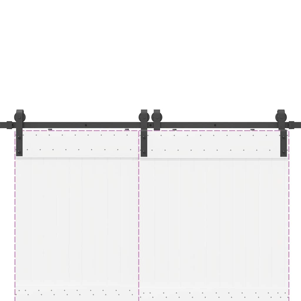 Schiebetürbeschlag-Set 366 cm Stahl Schwarz - Premium Türbeschläge & -klingeln - Just €217.37! Shop now at homesales4u