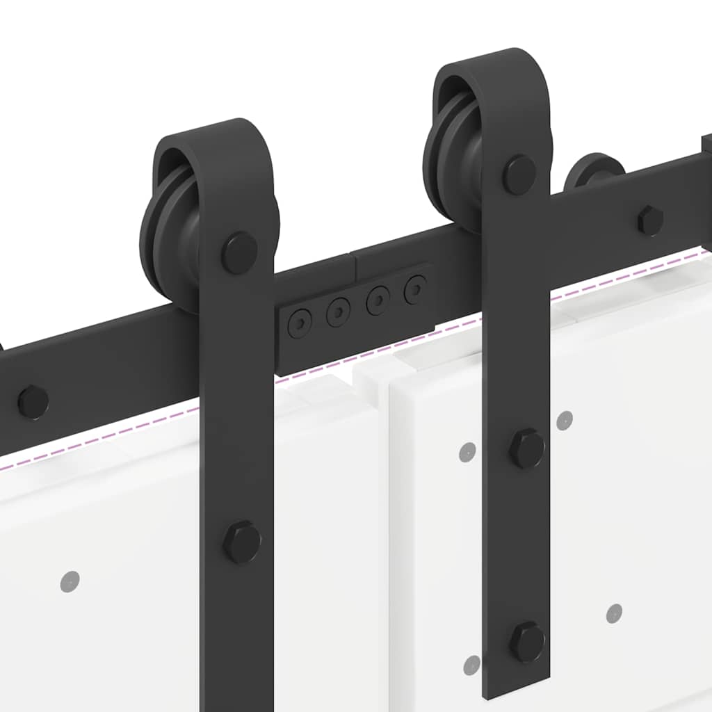 Schiebetürbeschlag-Set 366 cm Stahl Schwarz - Premium Türbeschläge & -klingeln - Just €217.37! Shop now at homesales4u
