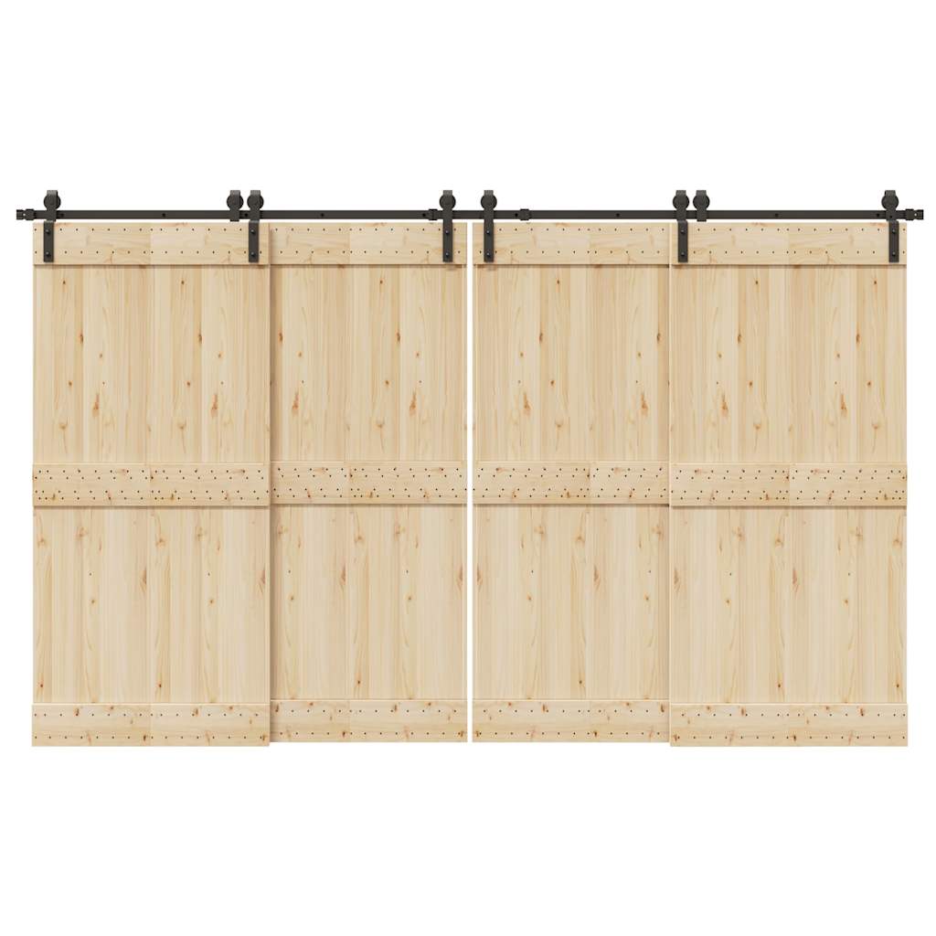 Schiebetürbeschlag-Set 366 cm Stahl Schwarz - Premium Türbeschläge & -klingeln - Just €217.37! Shop now at homesales4u