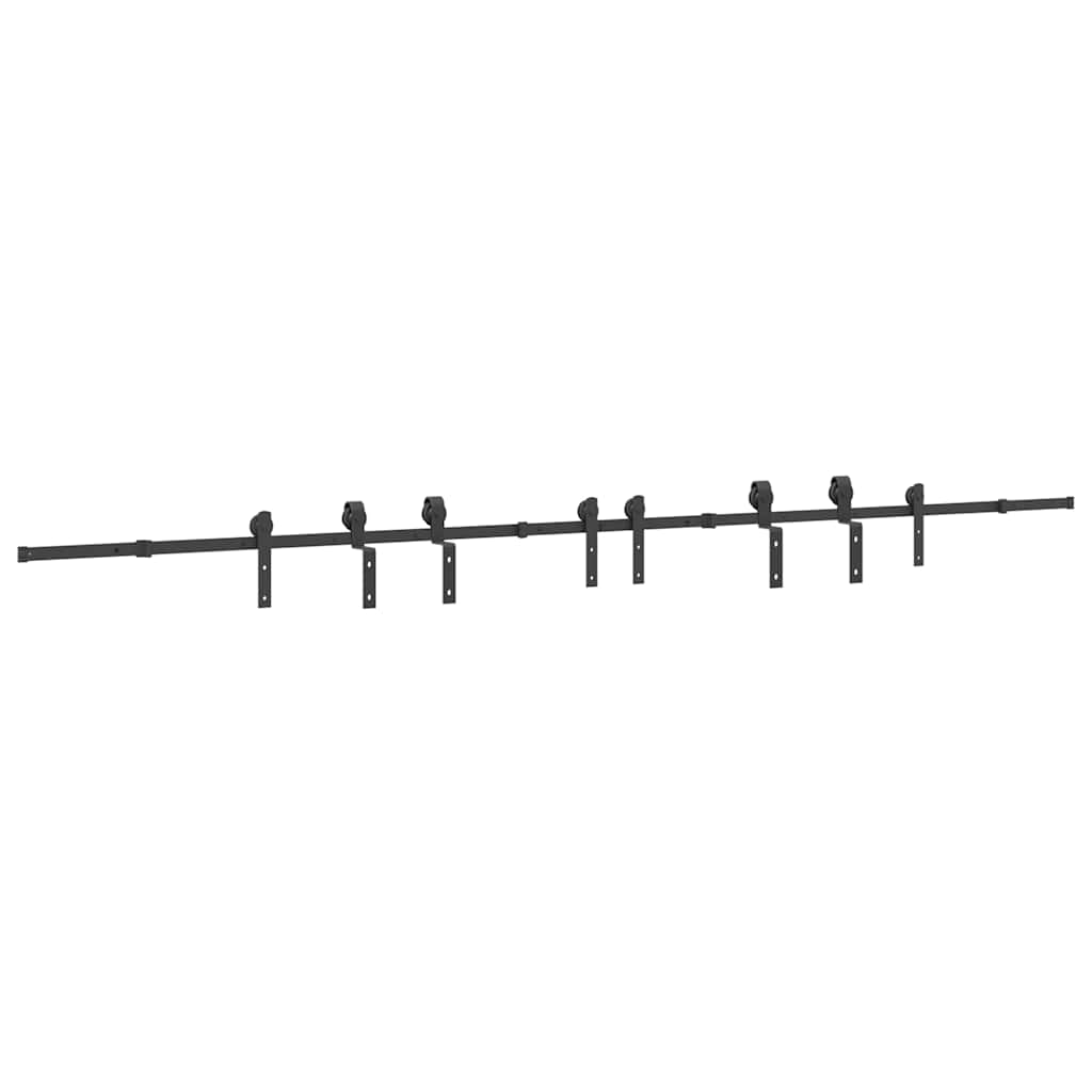 Schiebetürbeschlag-Set 400 cm Stahl Schwarz - Premium Türbeschläge & -klingeln - Just €262.46! Shop now at homesales4u
