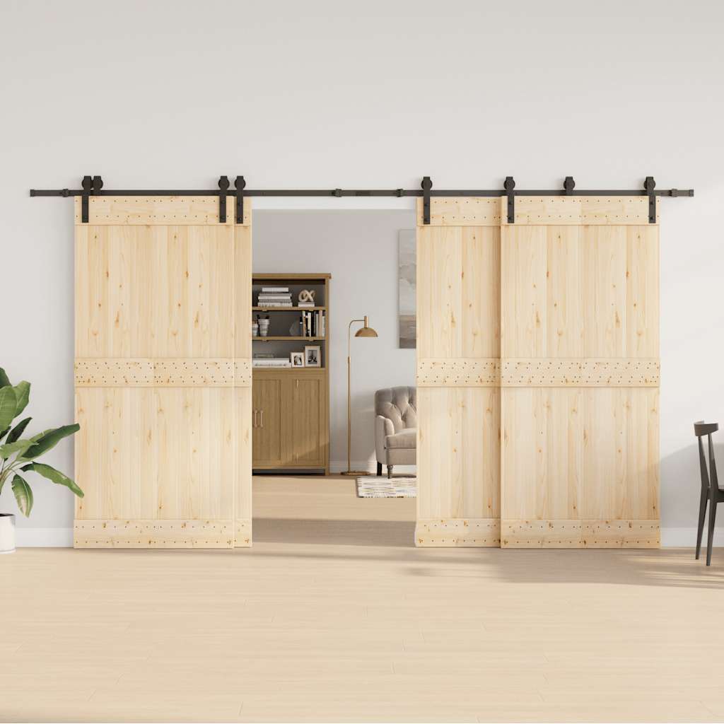 Schiebetürbeschlag-Set 400 cm Stahl Schwarz - Premium Türbeschläge & -klingeln - Just €262.46! Shop now at homesales4u
