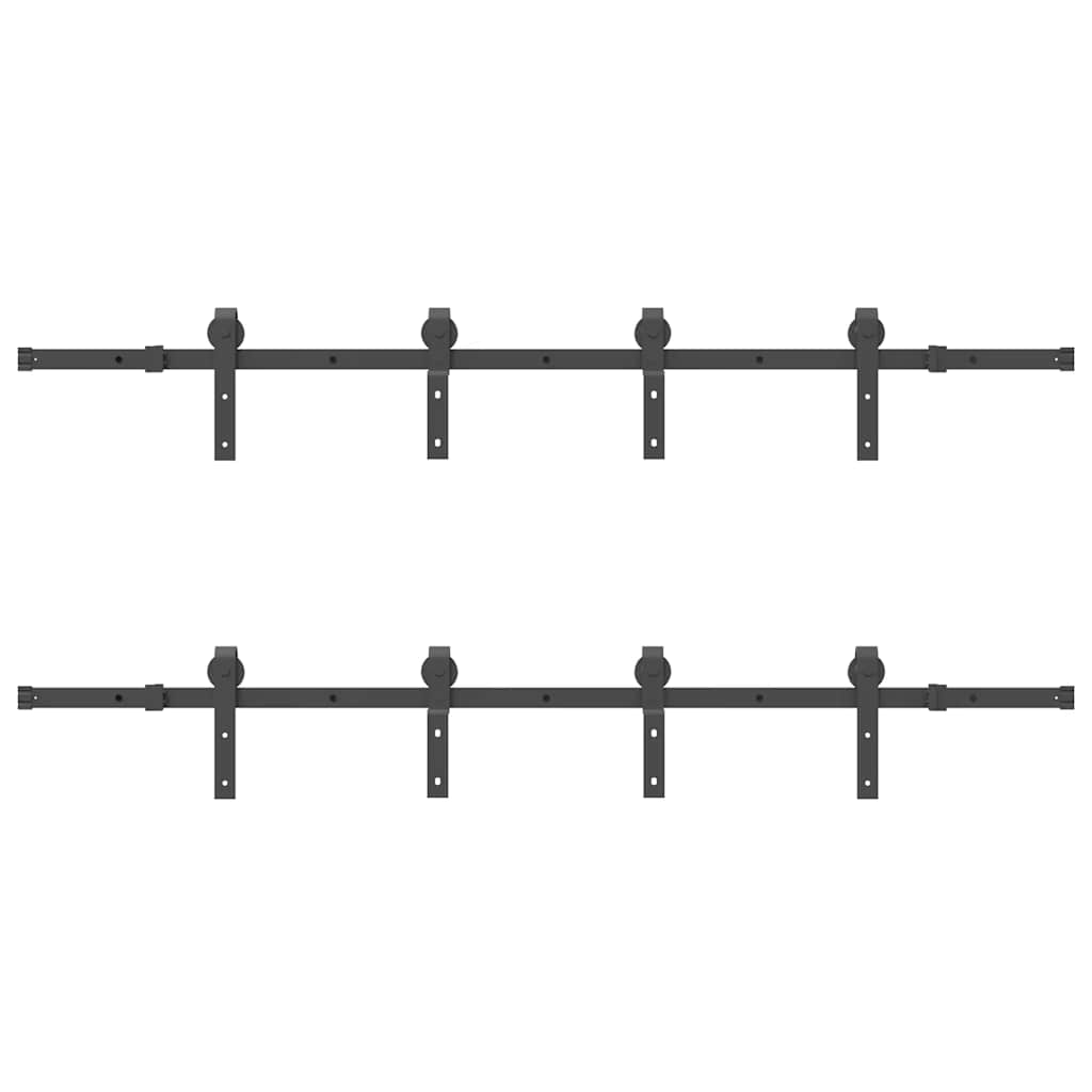 Schiebetürbeschlag-Set 400 cm Stahl Schwarz - Premium Türbeschläge & -klingeln - Just €262.46! Shop now at homesales4u