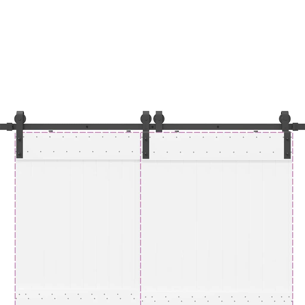 Schiebetürbeschlag-Set 400 cm Stahl Schwarz - Premium Türbeschläge & -klingeln - Just €262.46! Shop now at homesales4u