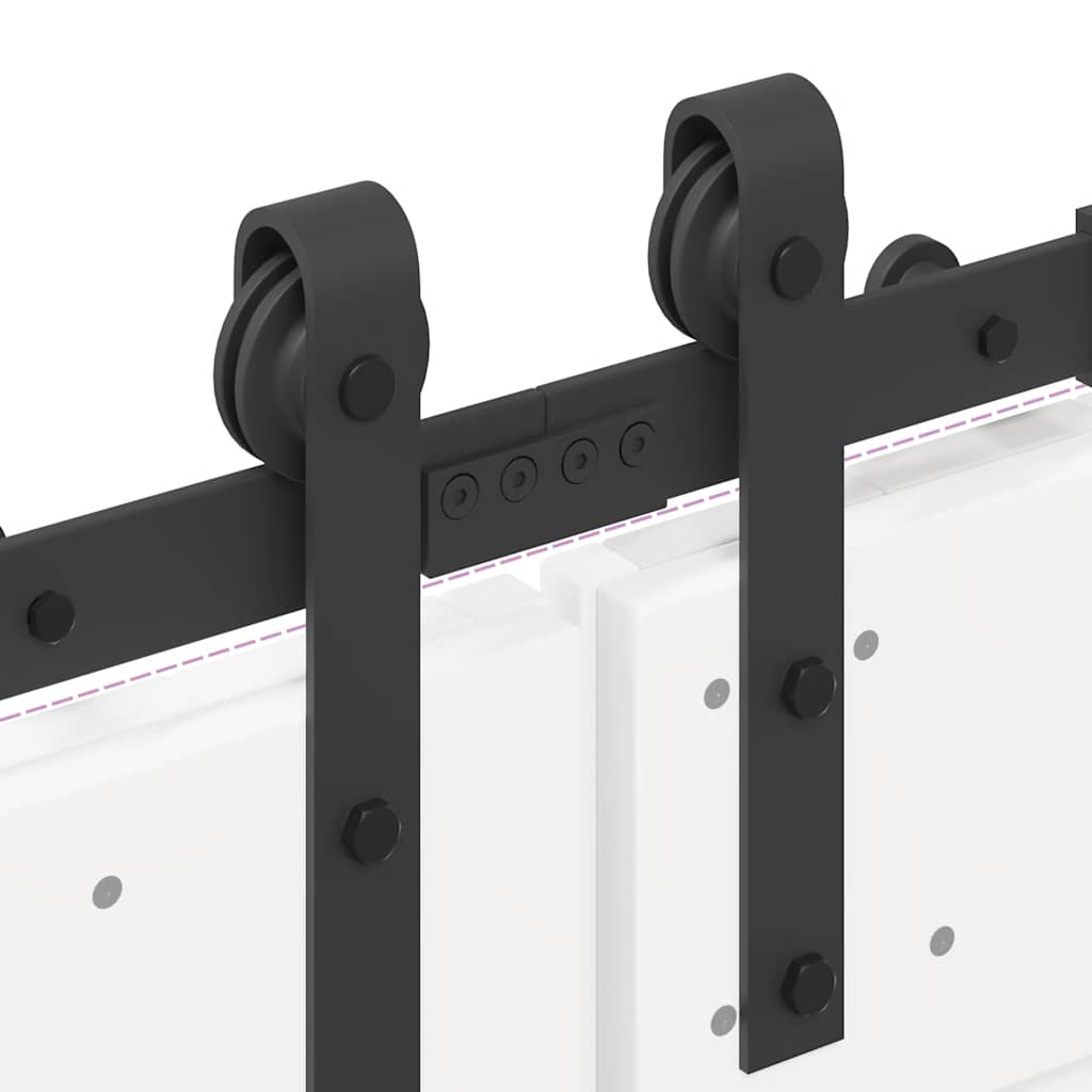 Schiebetürbeschlag-Set 400 cm Stahl Schwarz - Premium Türbeschläge & -klingeln - Just €262.46! Shop now at homesales4u
