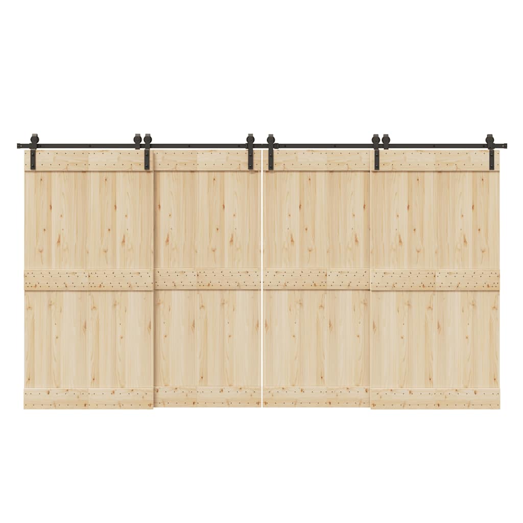 Schiebetürbeschlag-Set 400 cm Stahl Schwarz - Premium Türbeschläge & -klingeln - Just €262.46! Shop now at homesales4u