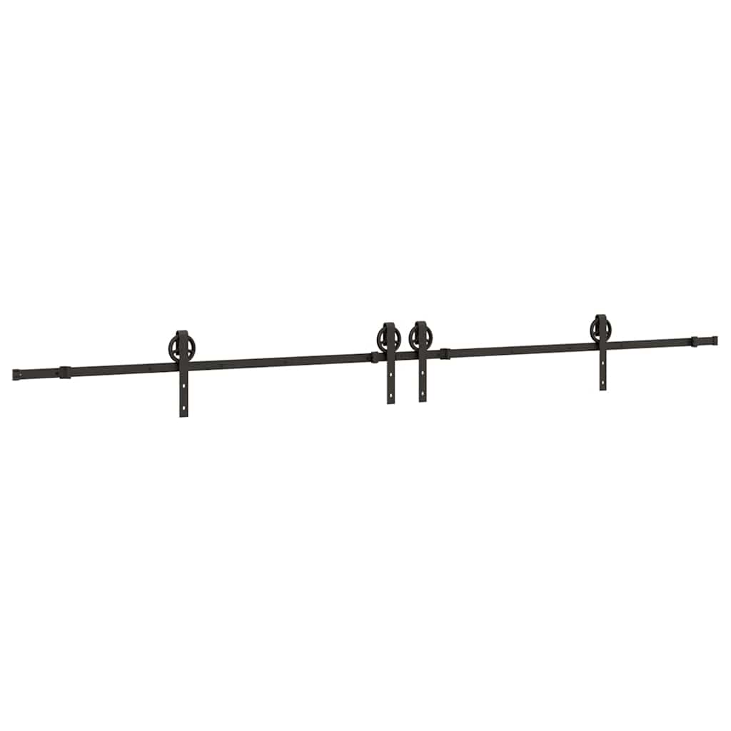 Schiebetürbeschlag-Set 366 cm Stahl Schwarz - Premium Türbeschläge & -klingeln - Just €142.87! Shop now at homesales4u