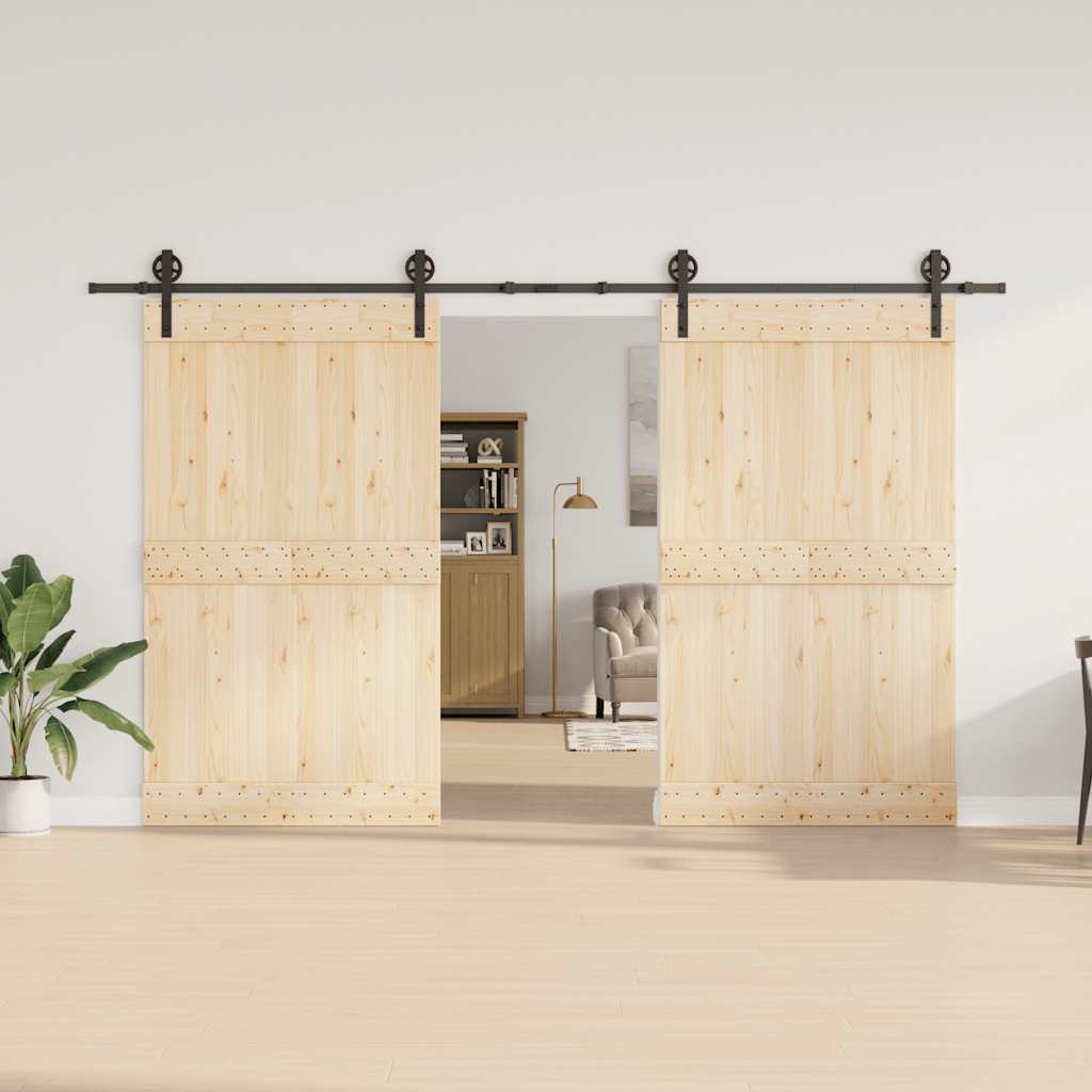Schiebetürbeschlag-Set 366 cm Stahl Schwarz - Premium Türbeschläge & -klingeln - Just €142.87! Shop now at homesales4u