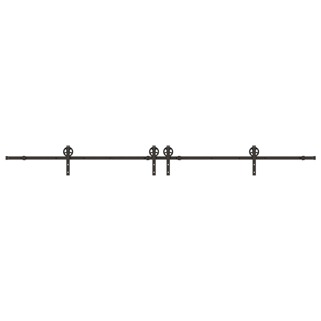 Schiebetürbeschlag-Set 366 cm Stahl Schwarz - Premium Türbeschläge & -klingeln - Just €142.87! Shop now at homesales4u