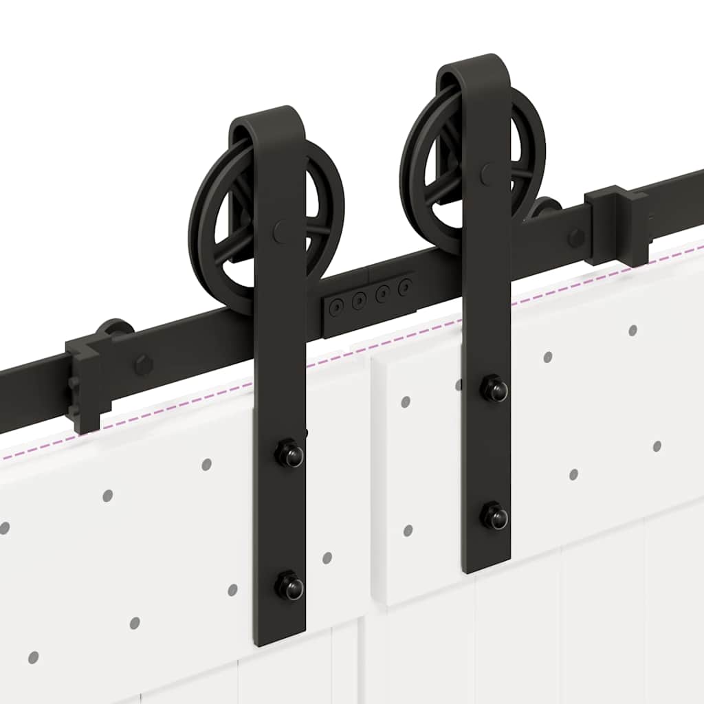 Schiebetürbeschlag-Set 366 cm Stahl Schwarz - Premium Türbeschläge & -klingeln - Just €142.87! Shop now at homesales4u