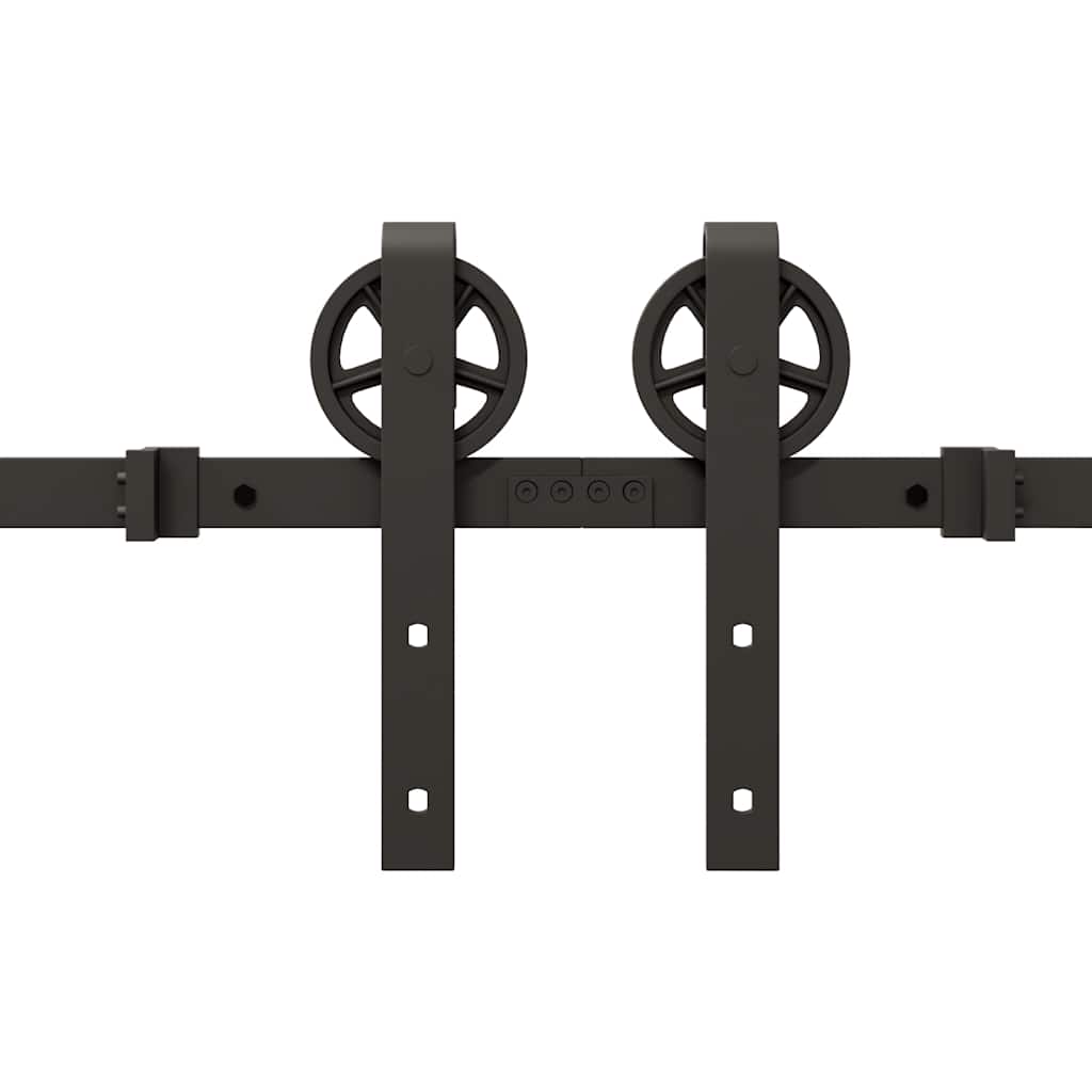 Schiebetürbeschlag-Set 366 cm Stahl Schwarz - Premium Türbeschläge & -klingeln - Just €142.87! Shop now at homesales4u