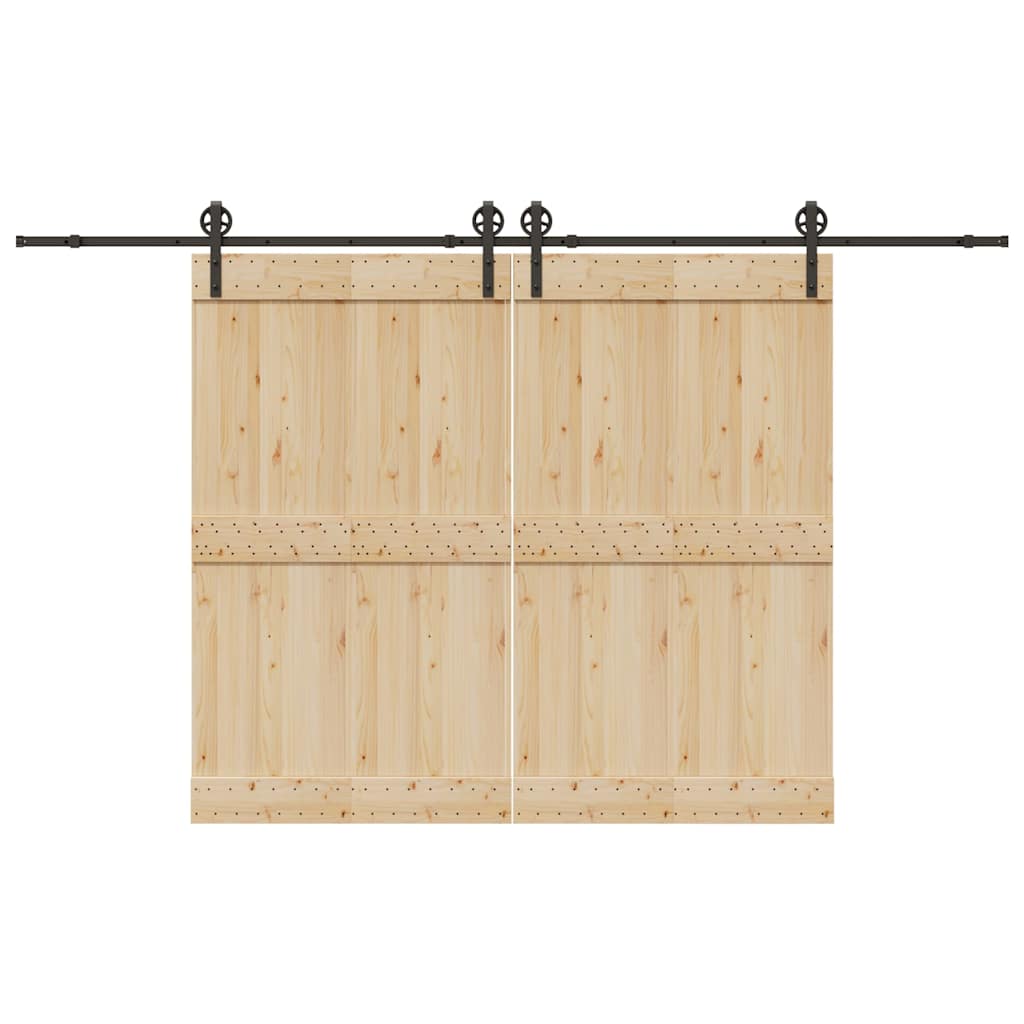 Schiebetürbeschlag-Set 366 cm Stahl Schwarz - Premium Türbeschläge & -klingeln - Just €142.87! Shop now at homesales4u