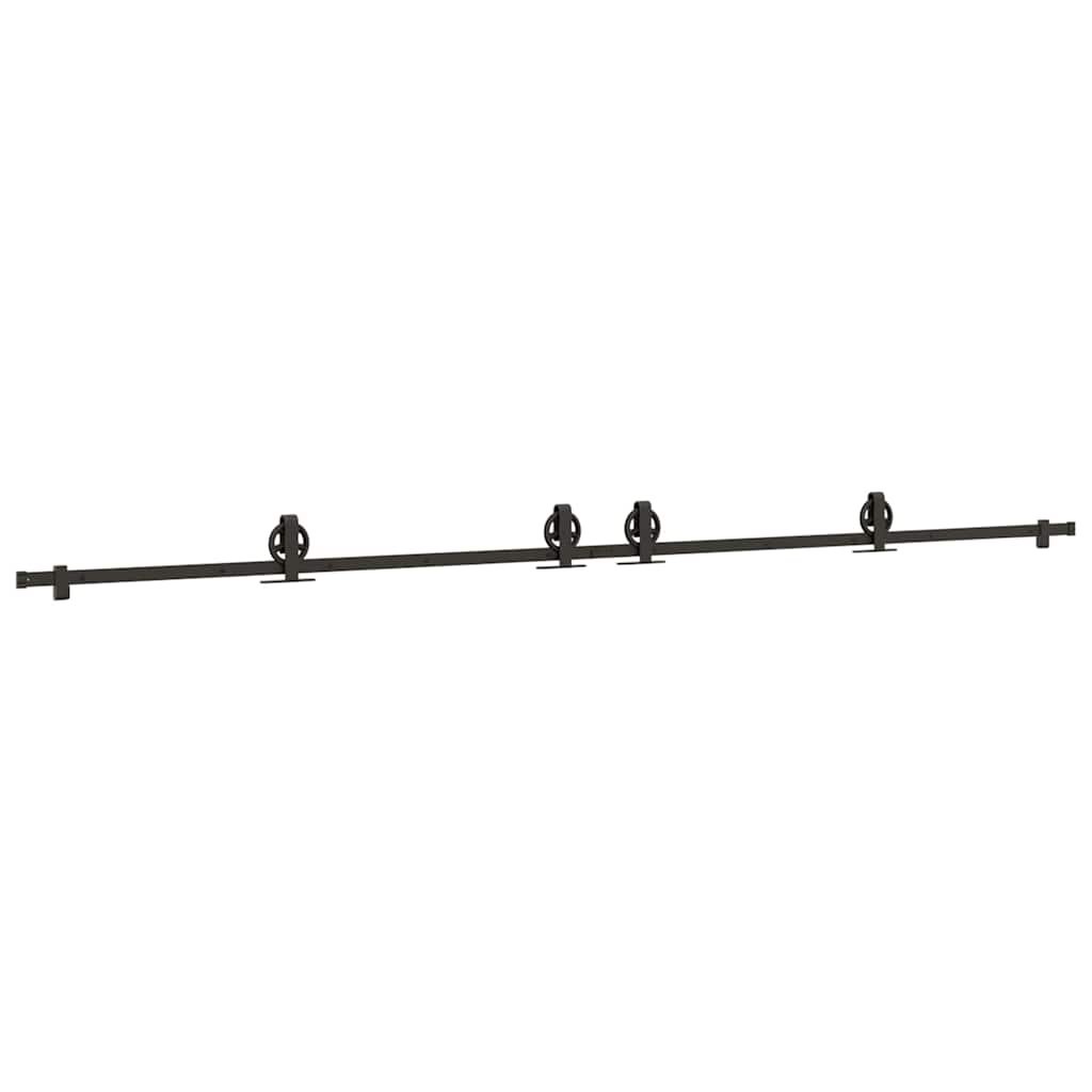 Schiebetürbeschlag-Set 366 cm Stahl Schwarz - Premium Türbeschläge & -klingeln - Just €145.34! Shop now at homesales4u