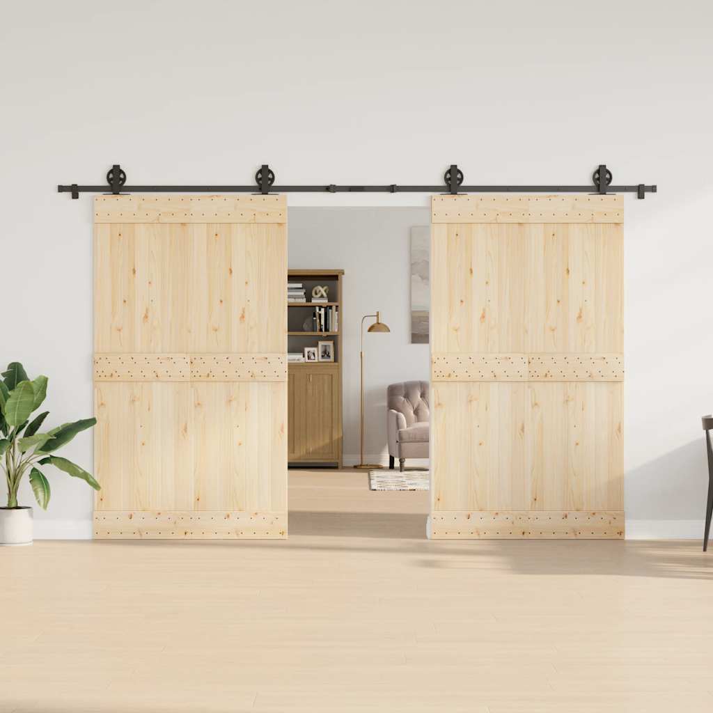 Schiebetürbeschlag-Set 366 cm Stahl Schwarz - Premium Türbeschläge & -klingeln - Just €145.34! Shop now at homesales4u