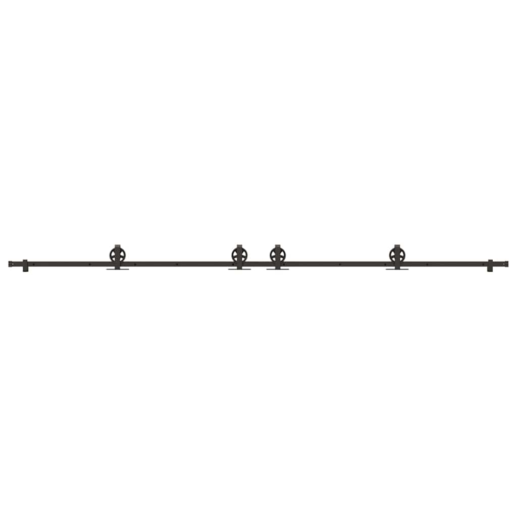 Schiebetürbeschlag-Set 366 cm Stahl Schwarz - Premium Türbeschläge & -klingeln - Just €145.34! Shop now at homesales4u