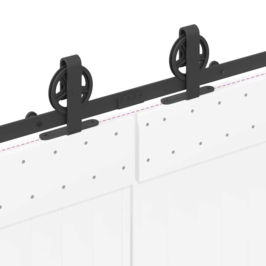 Schiebetürbeschlag-Set 366 cm Stahl Schwarz - Premium Türbeschläge & -klingeln - Just €145.34! Shop now at homesales4u