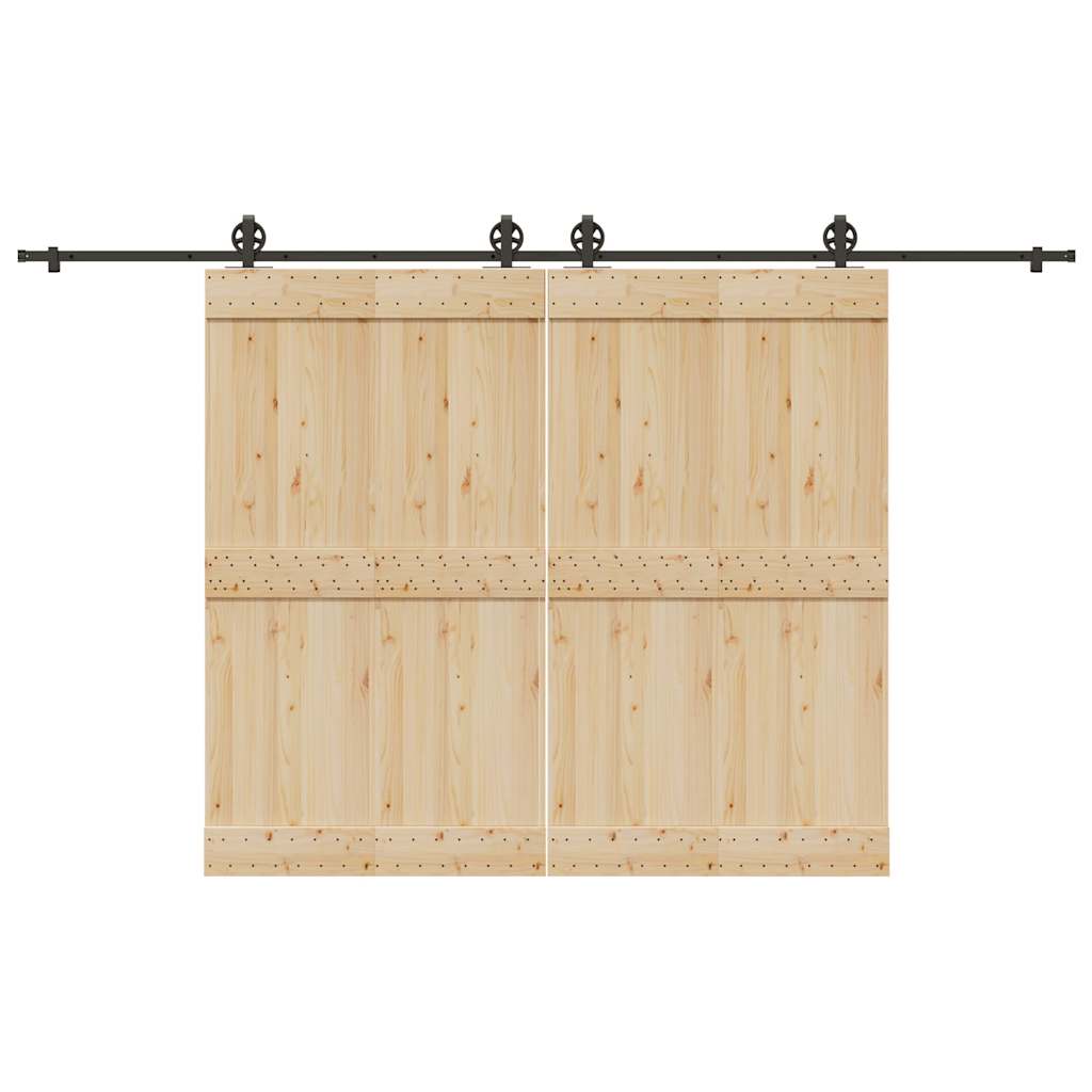 Schiebetürbeschlag-Set 366 cm Stahl Schwarz - Premium Türbeschläge & -klingeln - Just €145.34! Shop now at homesales4u