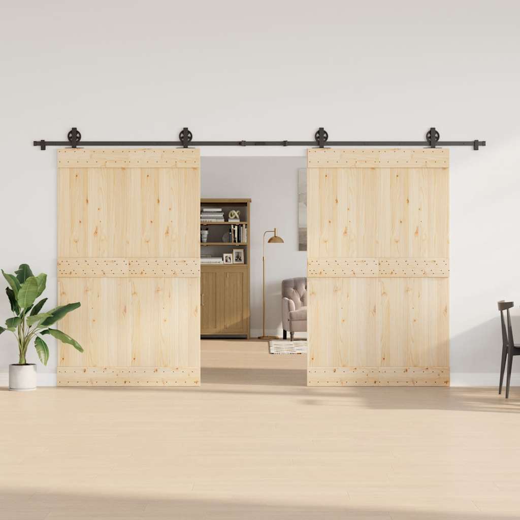 Schiebetürbeschlag-Set 400 cm Stahl Schwarz - Premium Türbeschläge & -klingeln - Just €189.21! Shop now at homesales4u