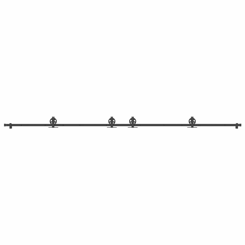 Schiebetürbeschlag-Set 400 cm Stahl Schwarz - Premium Türbeschläge & -klingeln - Just €189.21! Shop now at homesales4u