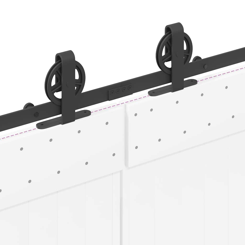 Schiebetürbeschlag-Set 400 cm Stahl Schwarz - Premium Türbeschläge & -klingeln - Just €189.21! Shop now at homesales4u