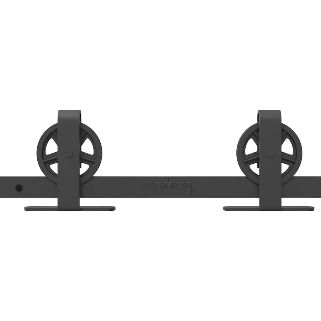 Schiebetürbeschlag-Set 400 cm Stahl Schwarz - Premium Türbeschläge & -klingeln - Just €189.21! Shop now at homesales4u