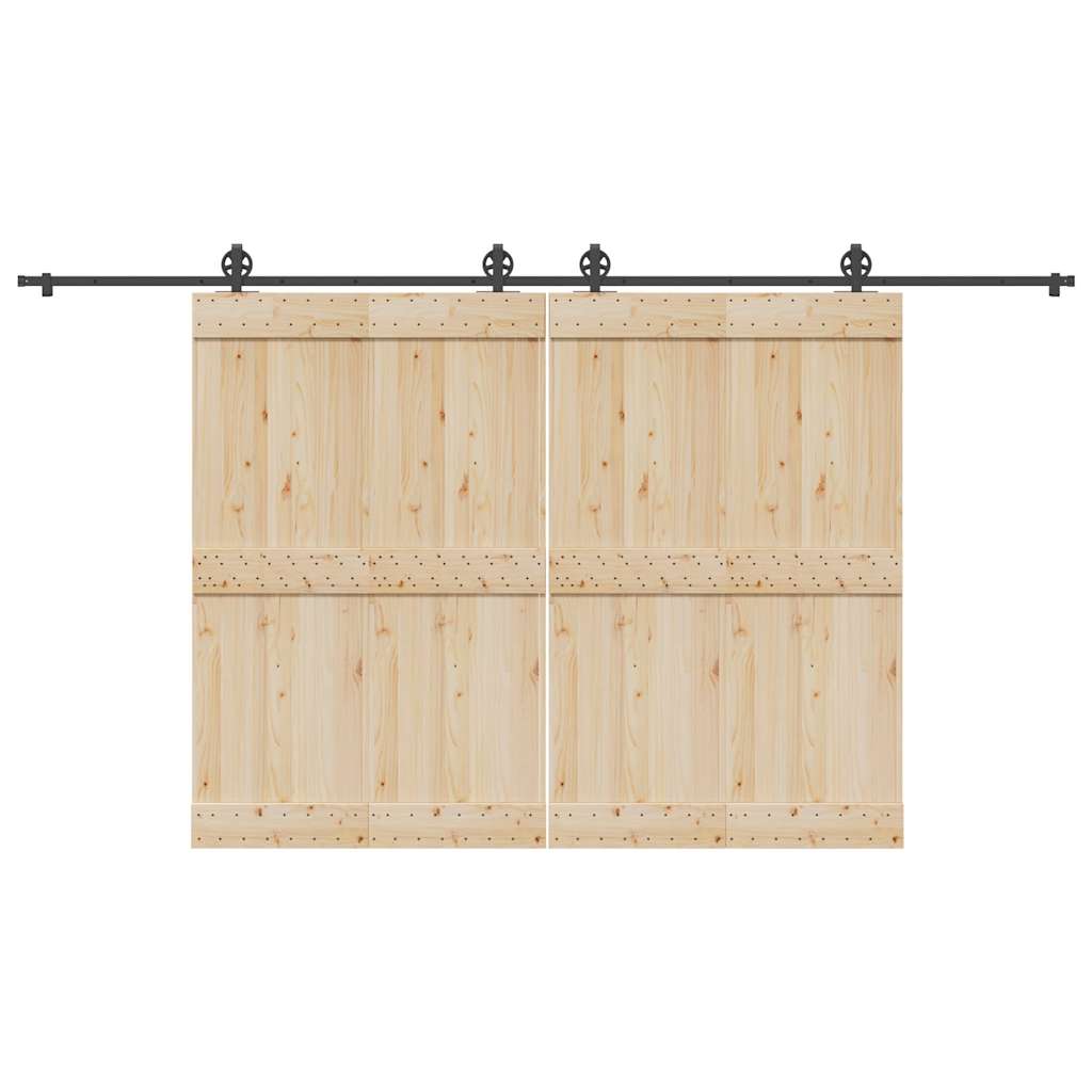 Schiebetürbeschlag-Set 400 cm Stahl Schwarz - Premium Türbeschläge & -klingeln - Just €189.21! Shop now at homesales4u