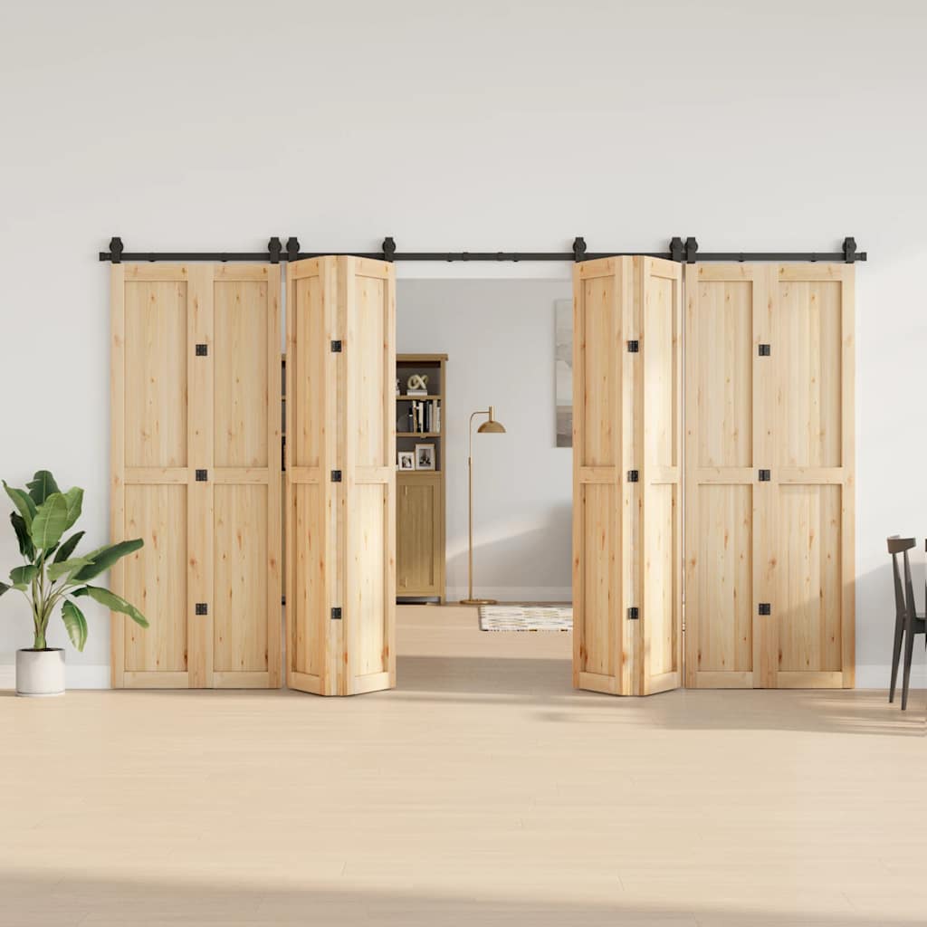 Schiebetürbeschlag-Set 366 cm Stahl Schwarz - Premium Türbeschläge & -klingeln - Just €250.30! Shop now at homesales4u
