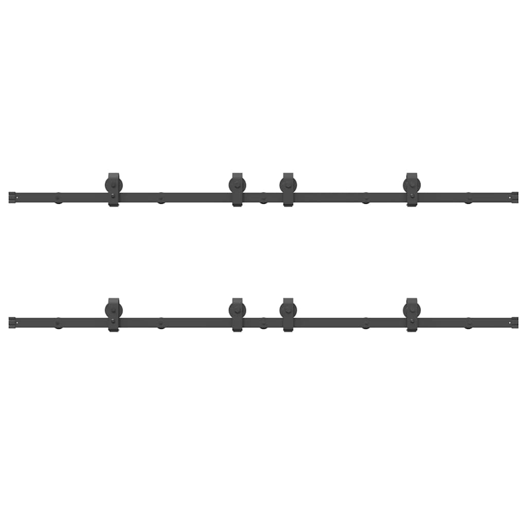 Schiebetürbeschlag-Set 366 cm Stahl Schwarz - Premium Türbeschläge & -klingeln - Just €250.30! Shop now at homesales4u