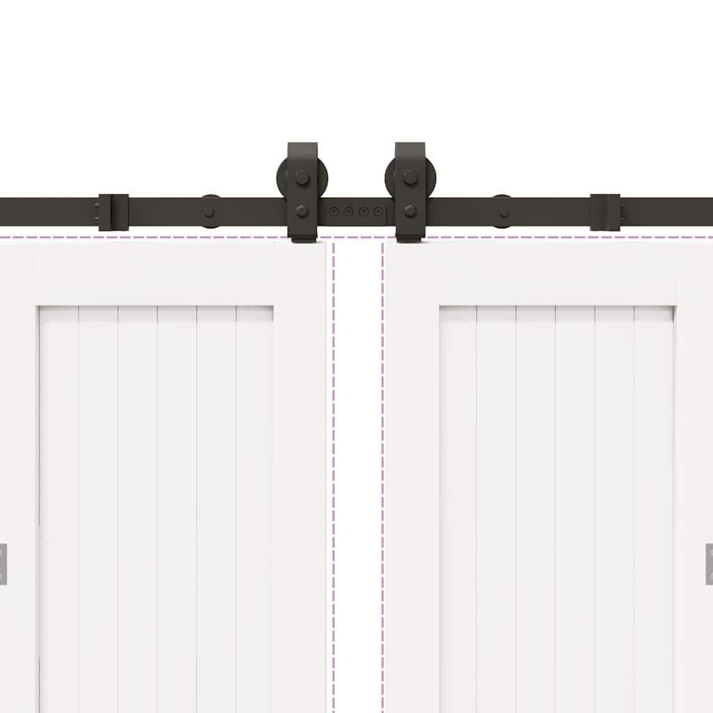 Schiebetürbeschlag-Set 366 cm Stahl Schwarz - Premium Türbeschläge & -klingeln - Just €250.30! Shop now at homesales4u