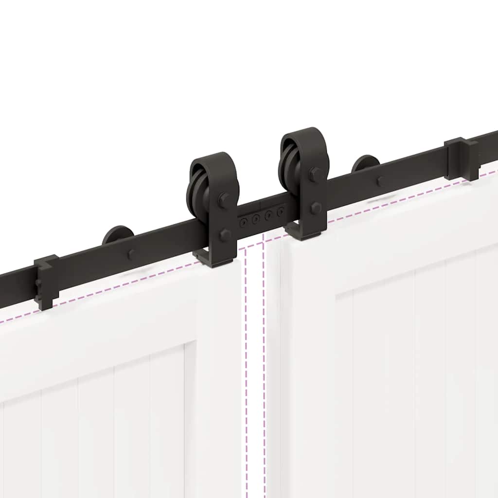 Schiebetürbeschlag-Set 366 cm Stahl Schwarz - Premium Türbeschläge & -klingeln - Just €250.30! Shop now at homesales4u