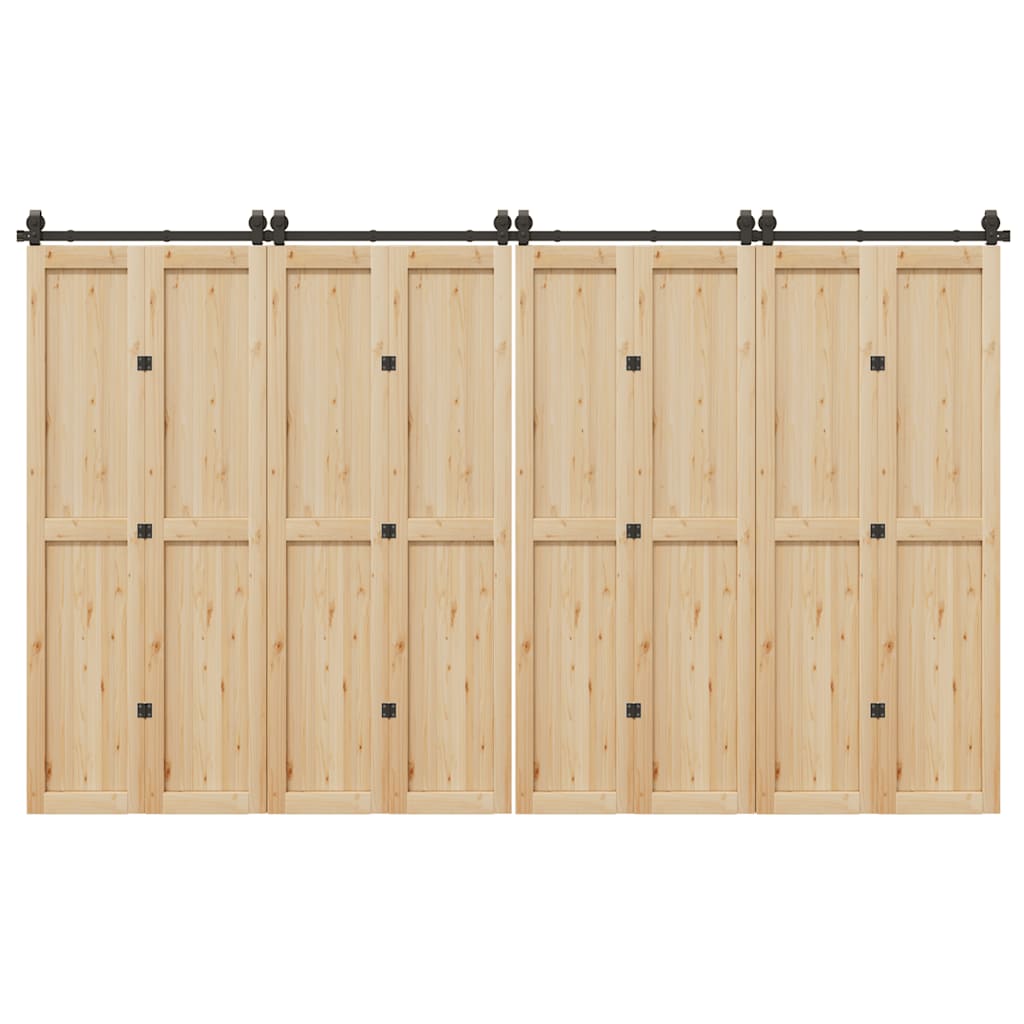 Schiebetürbeschlag-Set 366 cm Stahl Schwarz - Premium Türbeschläge & -klingeln - Just €250.30! Shop now at homesales4u