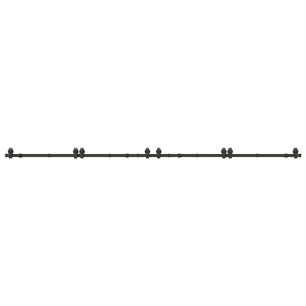 Schiebetürbeschlag-Set 400 cm Stahl Schwarz - Premium Türbeschläge & -klingeln - Just €242.12! Shop now at homesales4u