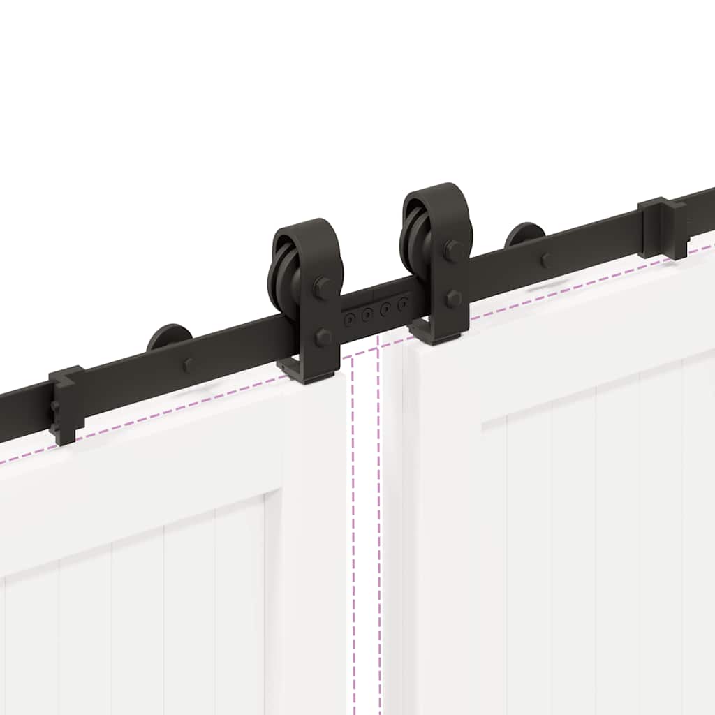 Schiebetürbeschlag-Set 400 cm Stahl Schwarz - Premium Türbeschläge & -klingeln - Just €242.12! Shop now at homesales4u