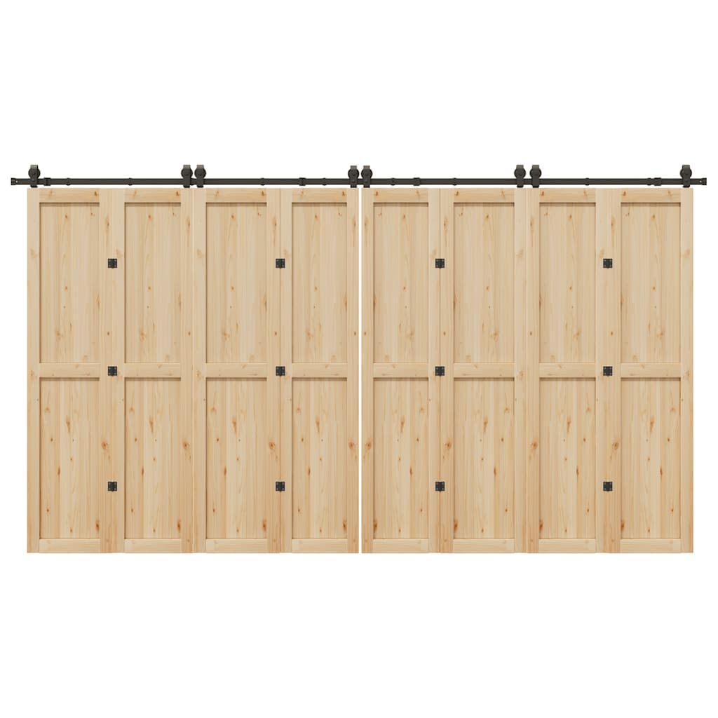 Schiebetürbeschlag-Set 400 cm Stahl Schwarz - Premium Türbeschläge & -klingeln - Just €242.12! Shop now at homesales4u