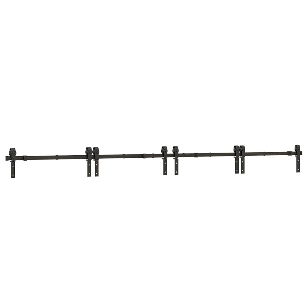 Schiebetürbeschlag-Set 366 cm Stahl Schwarz - Premium Türbeschläge & -klingeln - Just €260.74! Shop now at homesales4u