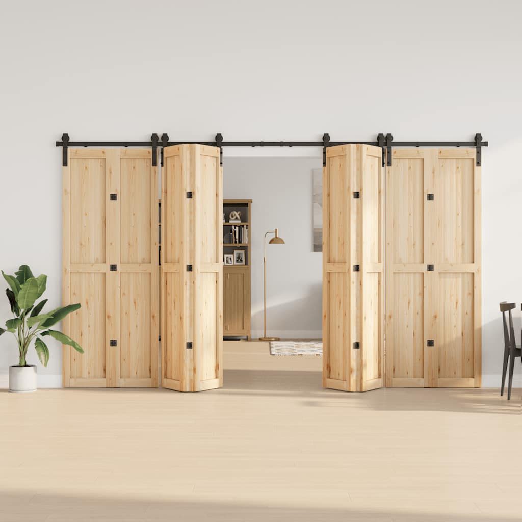 Schiebetürbeschlag-Set 366 cm Stahl Schwarz - Premium Türbeschläge & -klingeln - Just €260.74! Shop now at homesales4u
