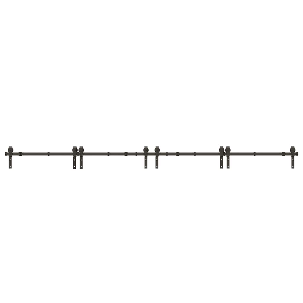Schiebetürbeschlag-Set 366 cm Stahl Schwarz - Premium Türbeschläge & -klingeln - Just €260.74! Shop now at homesales4u